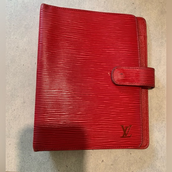 Authentic Louis Vuitton travel wallet organizer red leather